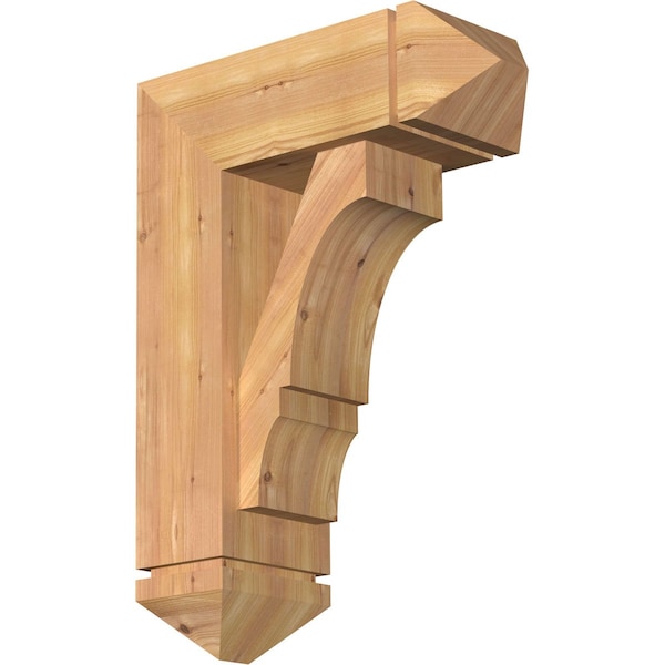 Ekena Millwork Balboa Arts and Crafts Smooth Bracket w/ Offset Brace, Western Red Cedar, 7 1/2"W x 20"D x 28"H BKT0806X20X28BOA03SWR - main